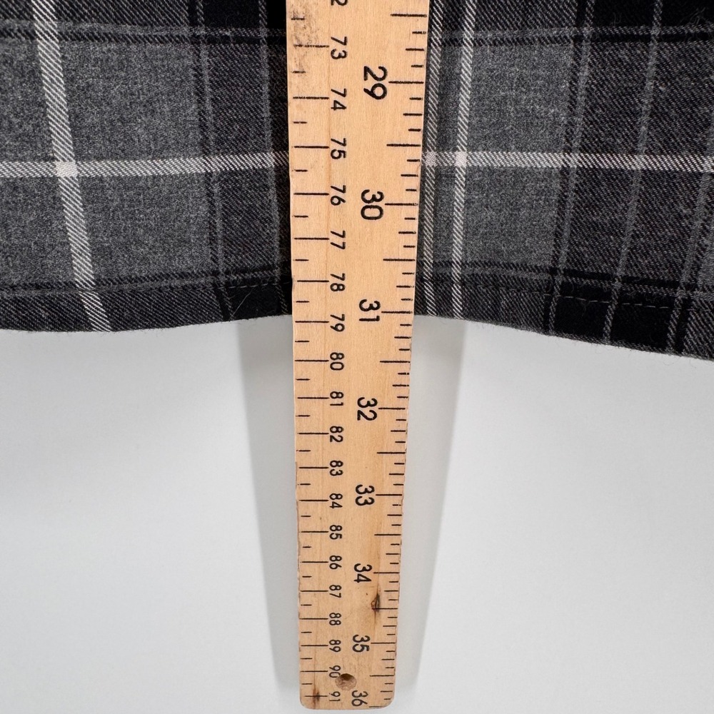 Linksoul Shirt Jacket Mens M Grey Plaid Fleece Lined Snap Front Flannel Shacket - Picture 7 of 8